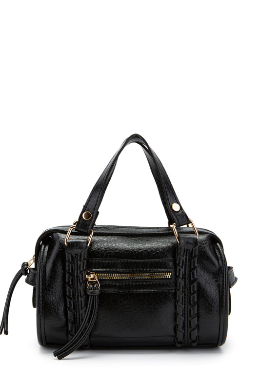 Örgü Ve Sarkıt Detaylı Jimmy Kadın Çapraz Çanta Siyah