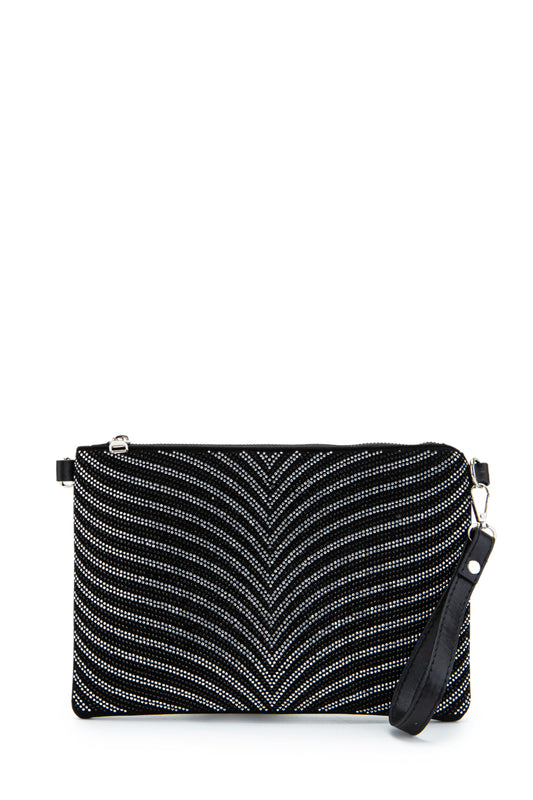 Taş Detaylı Clutch Kadın Abiye Çanta Rexie Zigzag