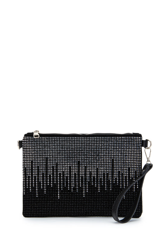 Taş Detaylı Clutch Kadın Abiye Çanta Rexie Çizgili