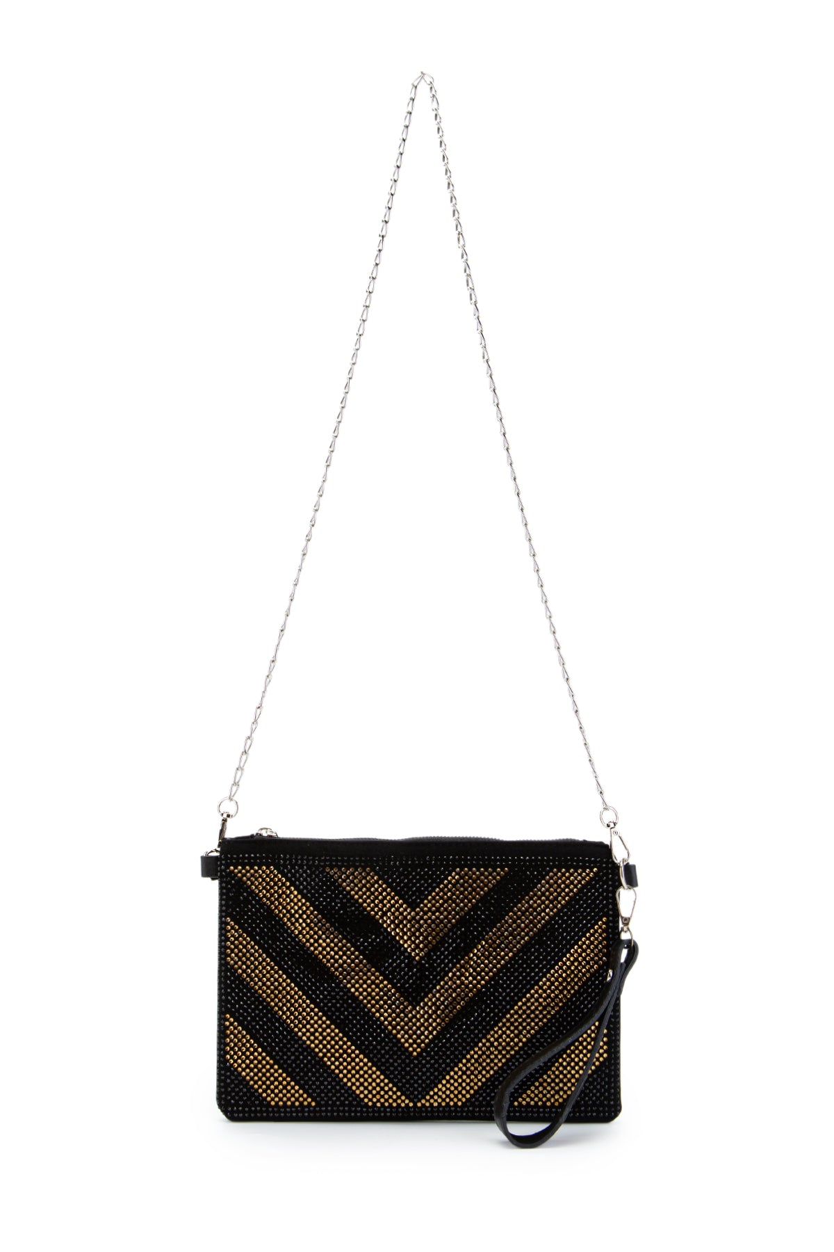 Taş Detaylı Clutch Kadın Abiye Çanta Rexie Düz Gold