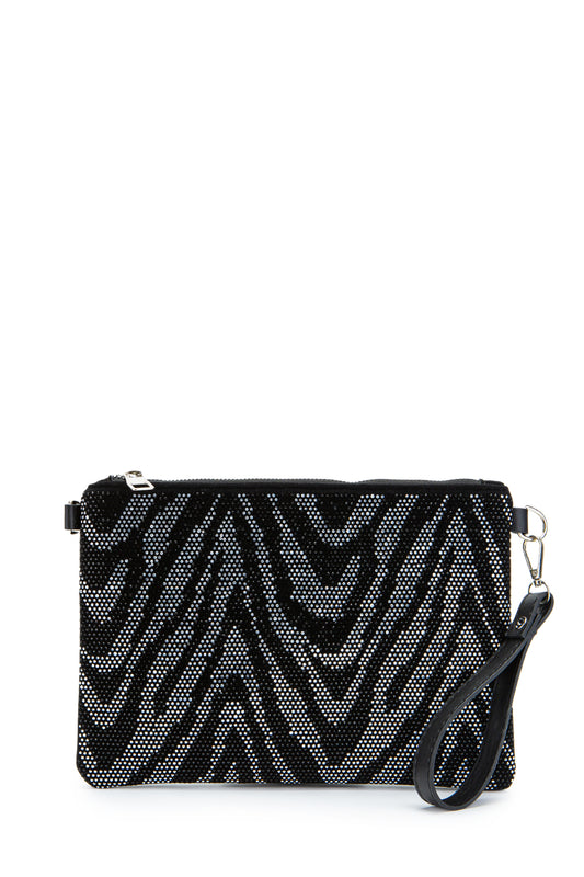 Taş Detaylı Clutch Kadın Abiye Çanta Rexie Zebra