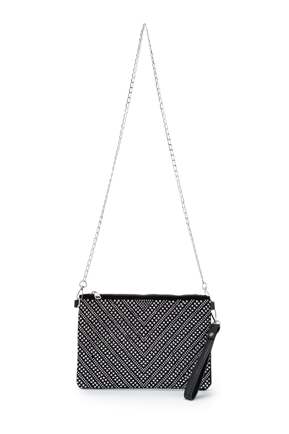 Taş Detaylı Clutch Kadın Abiye Çanta Rexie Düz Beyaz