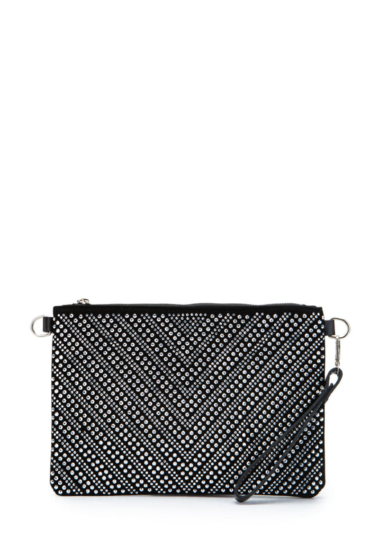 Taş Detaylı Clutch Kadın Abiye Çanta Rexie Düz Beyaz