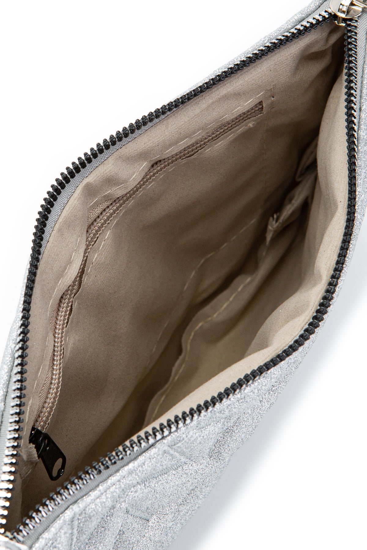 Dikişli Clutch Star Kadın Yıldız Çapraz Çanta Simli Gümüş