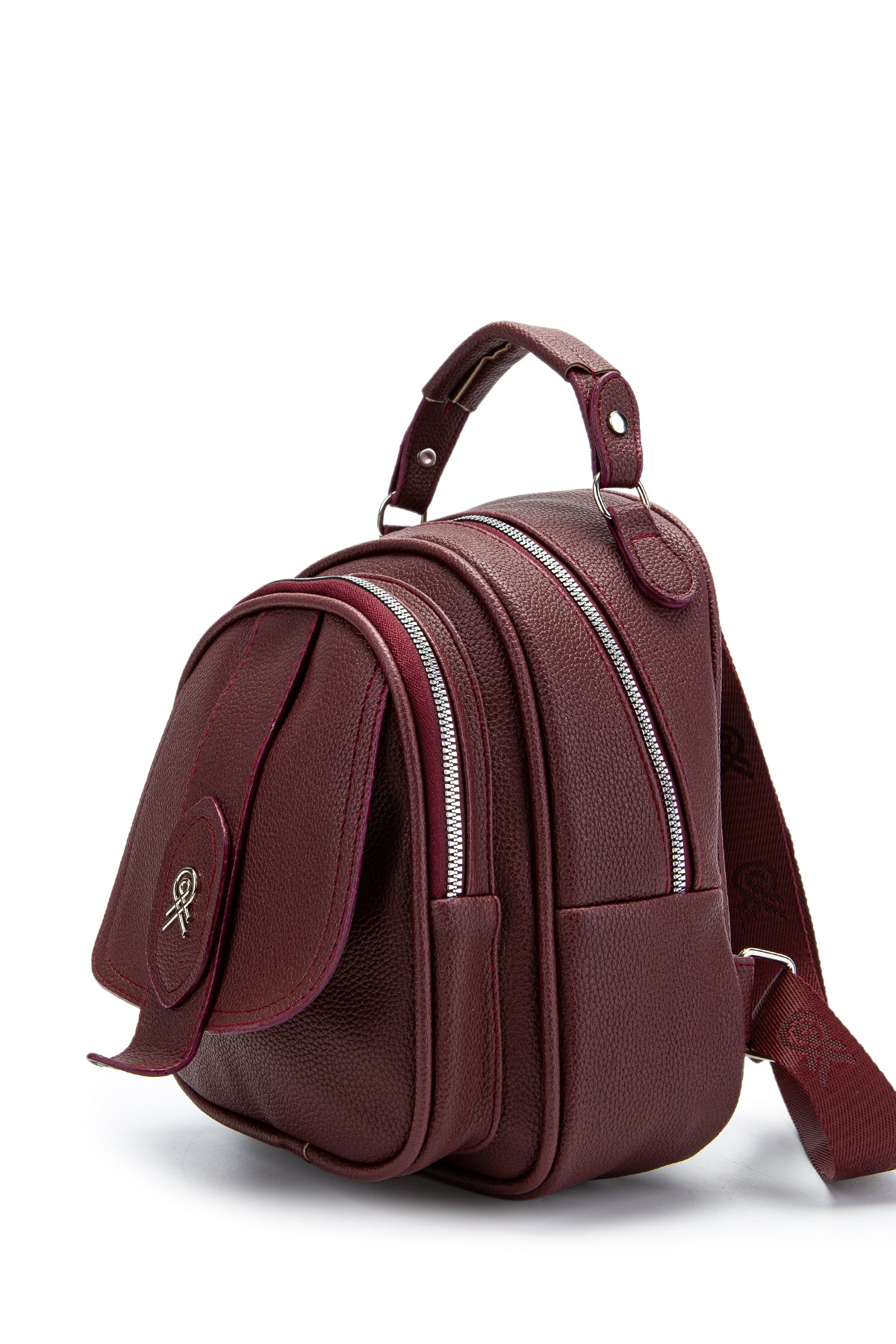 Çok Gözlü Mini Frank Sırt Çantası Bordo