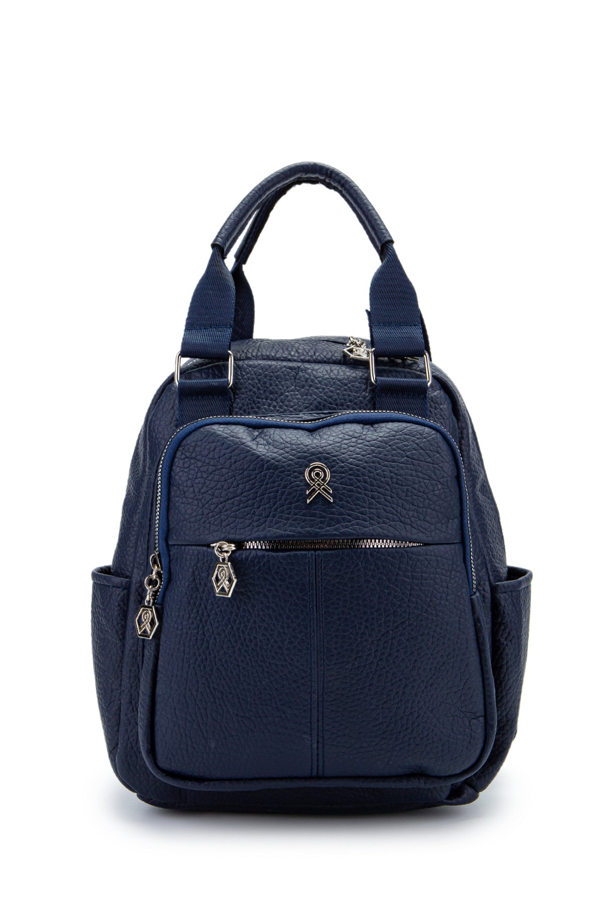 Çok Gözlü Suni Deri Bucky Sırt Çantası Lacivert