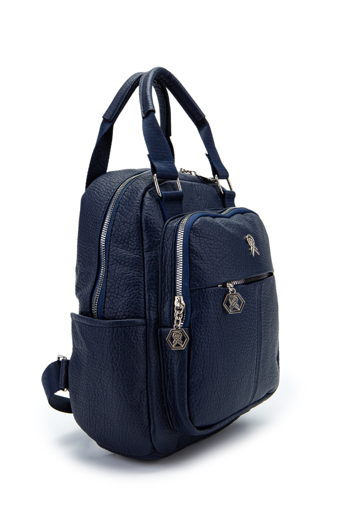 Çok Gözlü Suni Deri Bucky Sırt Çantası Lacivert