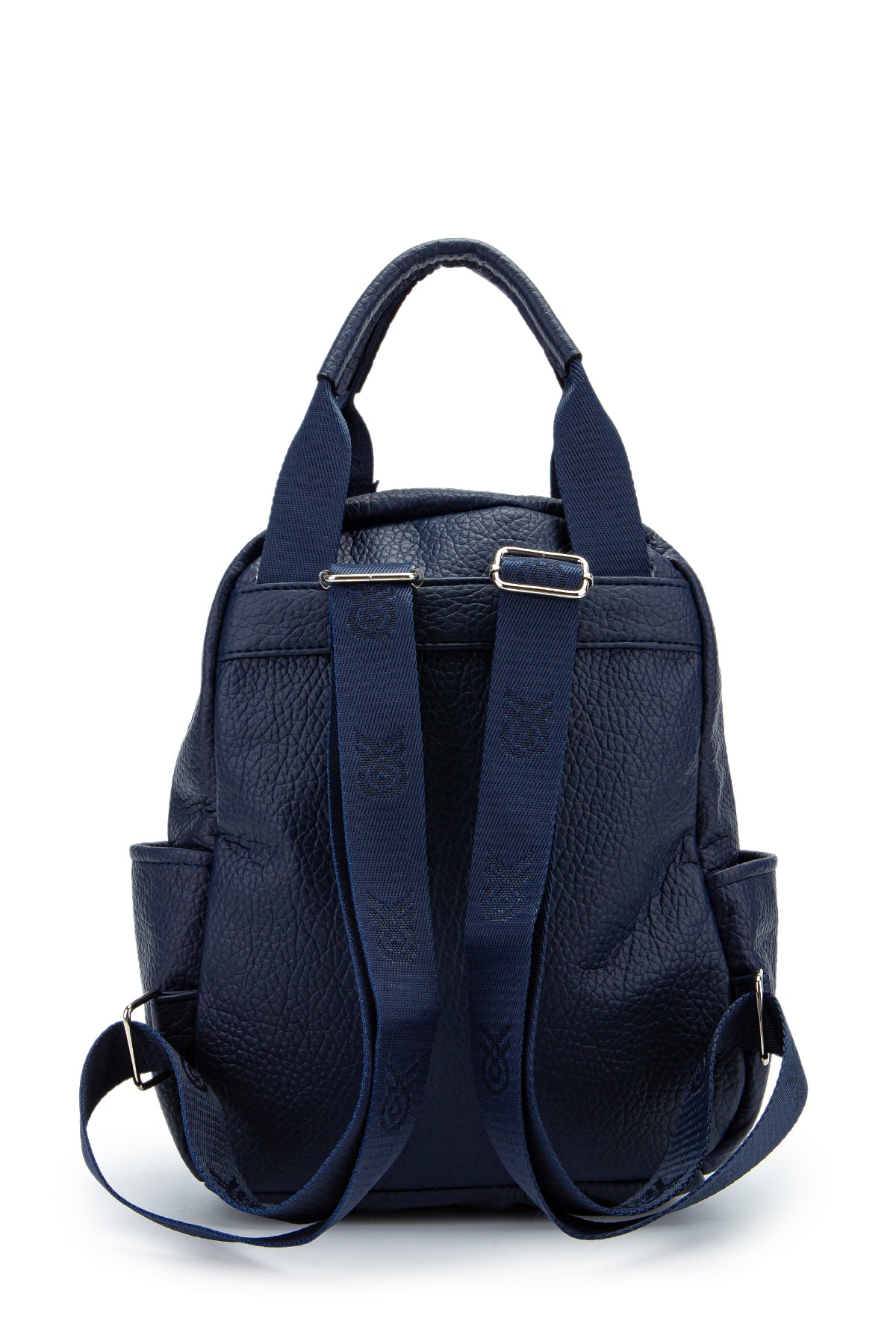 Çok Gözlü Suni Deri Bucky Sırt Çantası Lacivert