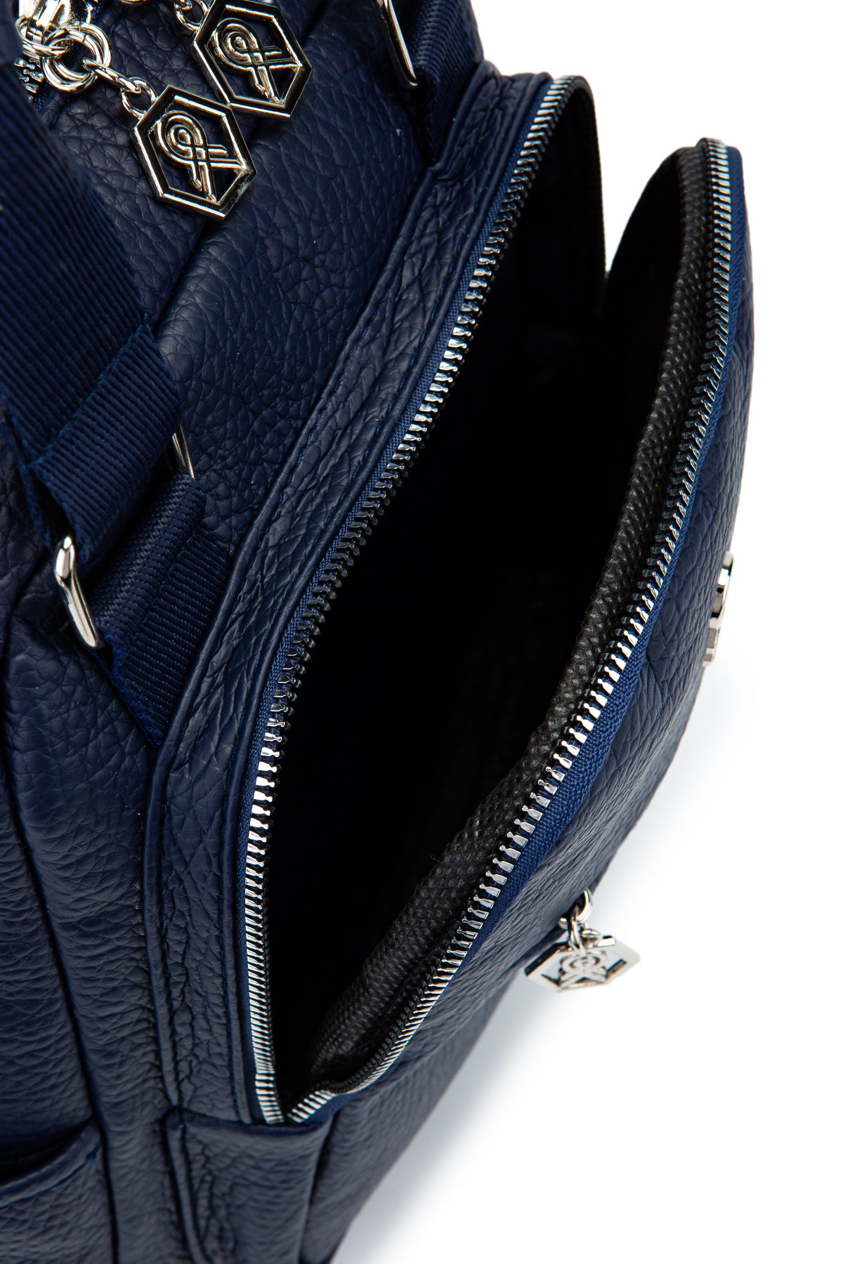 Çok Gözlü Suni Deri Bucky Sırt Çantası Lacivert