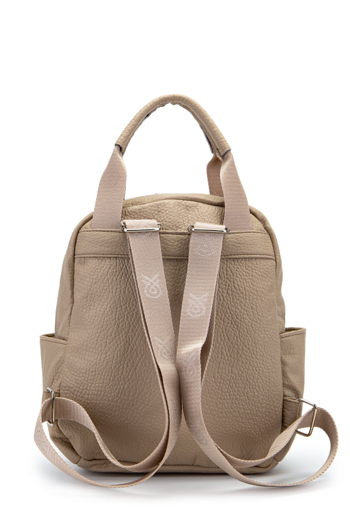 Çok Gözlü Suni Deri Bucky Sırt Çantası Vizon