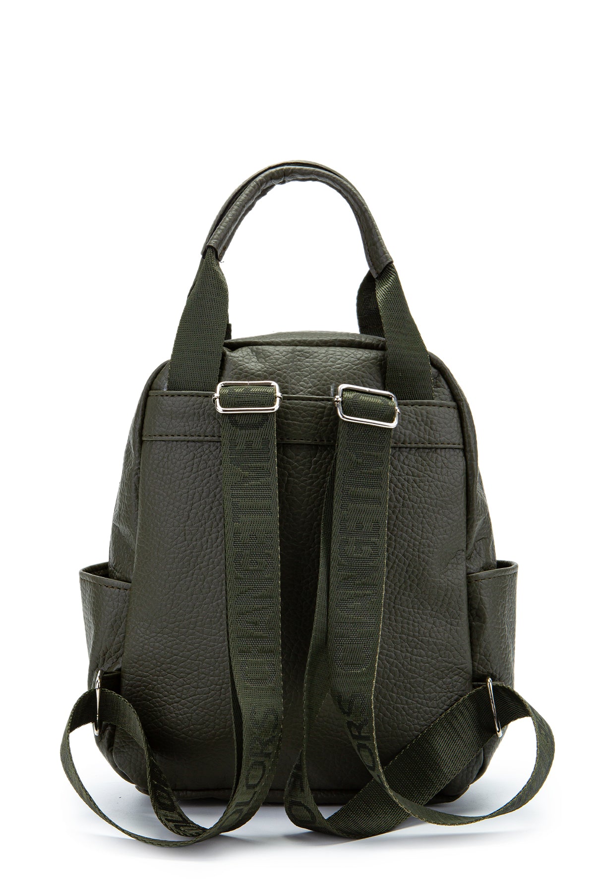 Çok Gözlü Suni Deri Bucky Sırt Çantası Haki