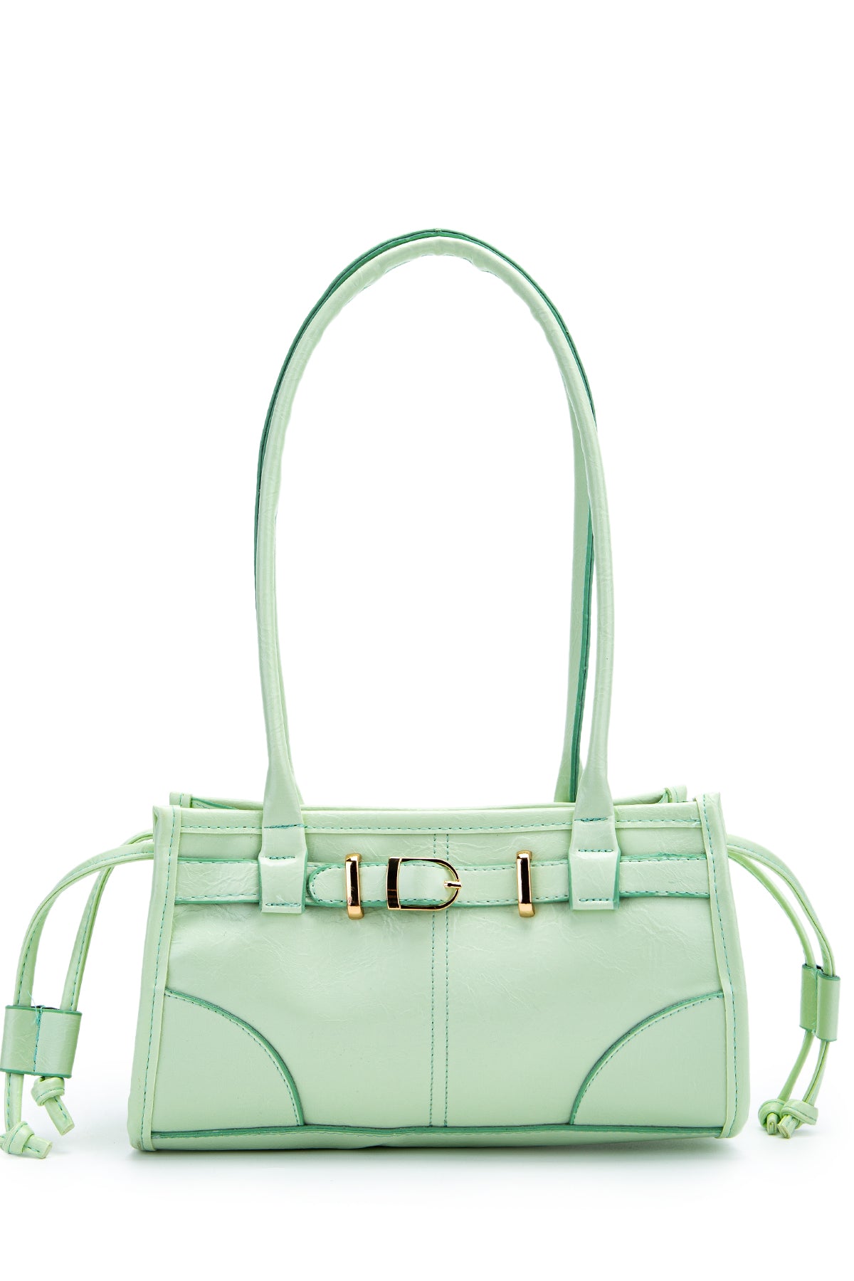 Kemer Detaylı Suni Kılçıllı Deri Kadın Kol Çanta Girls Su Yeşili