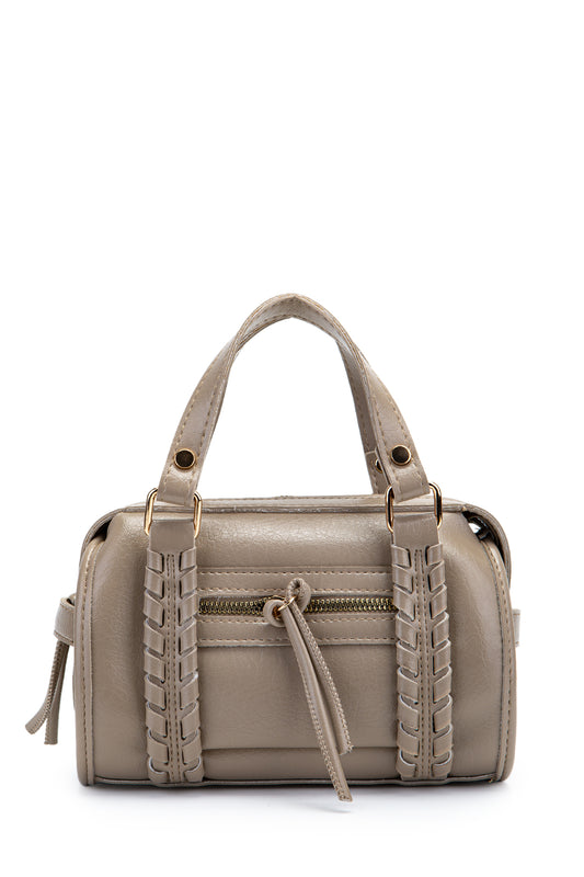 Örgü Ve Sarkıt Detaylı Jimmy Kadın Çapraz Çanta Bej