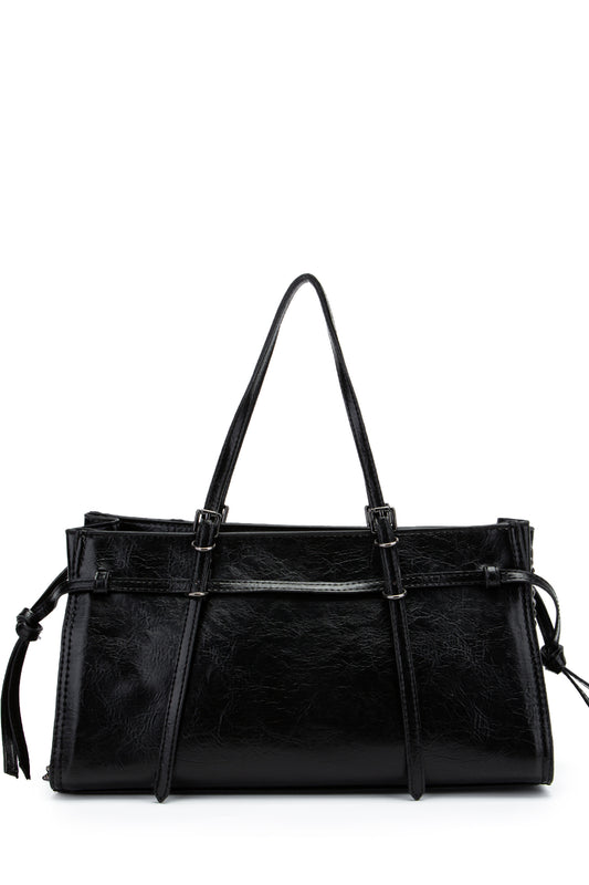 Siyah Zincir Detaylı Bonnie Kadın Kol Çanta Siyah