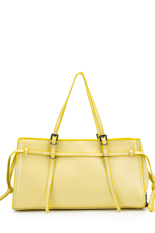 Siyah Zincir Detaylı Bonnie Kadın Kol Çanta Sarı