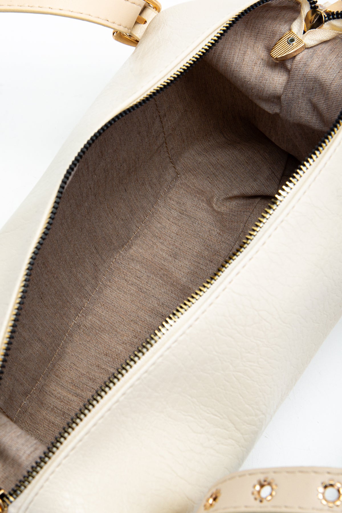 Kemer Askı Detaylı Zaral Kadın Kol Çantası Krem