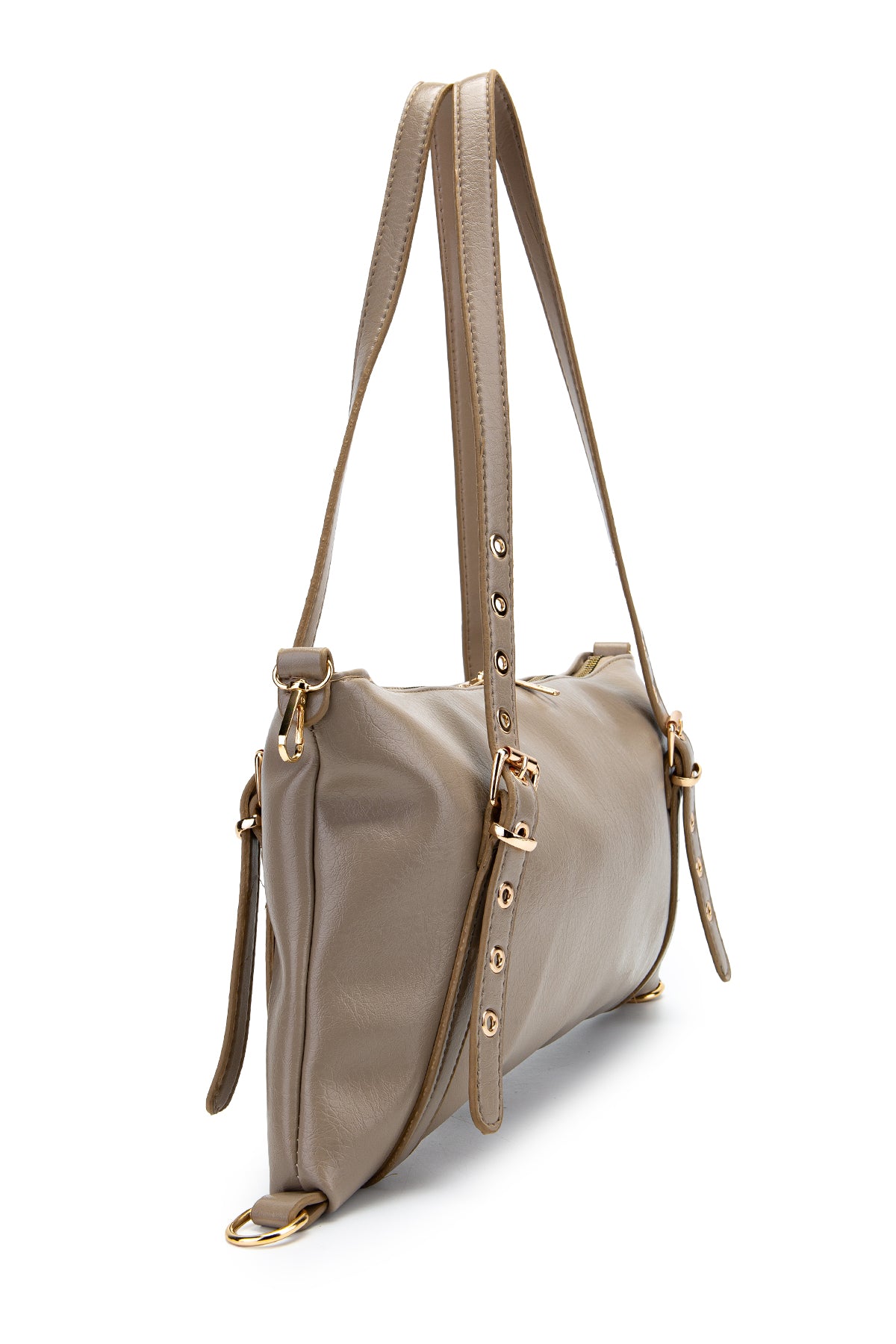 Kemer Askı Detaylı Zaral Kadın Kol Çantası Bej