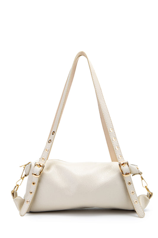 Kemer Askı Detaylı Zaral Kadın Kol Çantası Krem