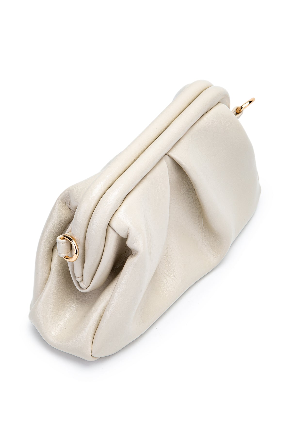 Clutch Form Uzun Askılı Degas Kadın Çapraz Çanta Krem