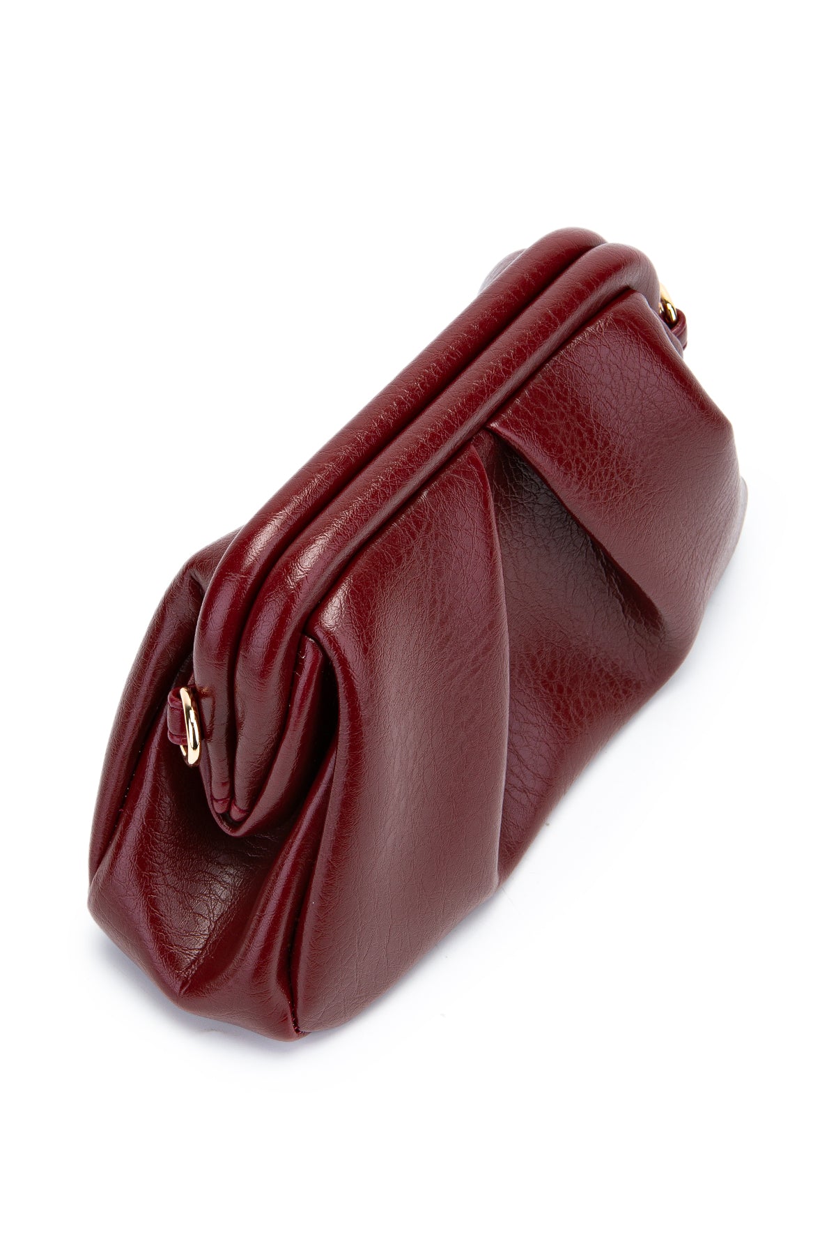 Clutch Form Uzun Askılı Degas Kadın Çapraz Çanta Bordo