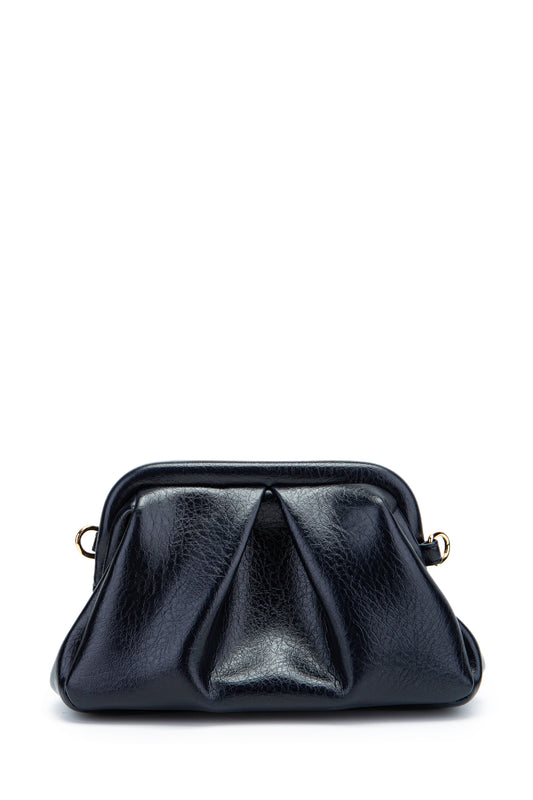 Clutch Form Uzun Askılı Degas Kadın Çapraz Çanta Lacivert