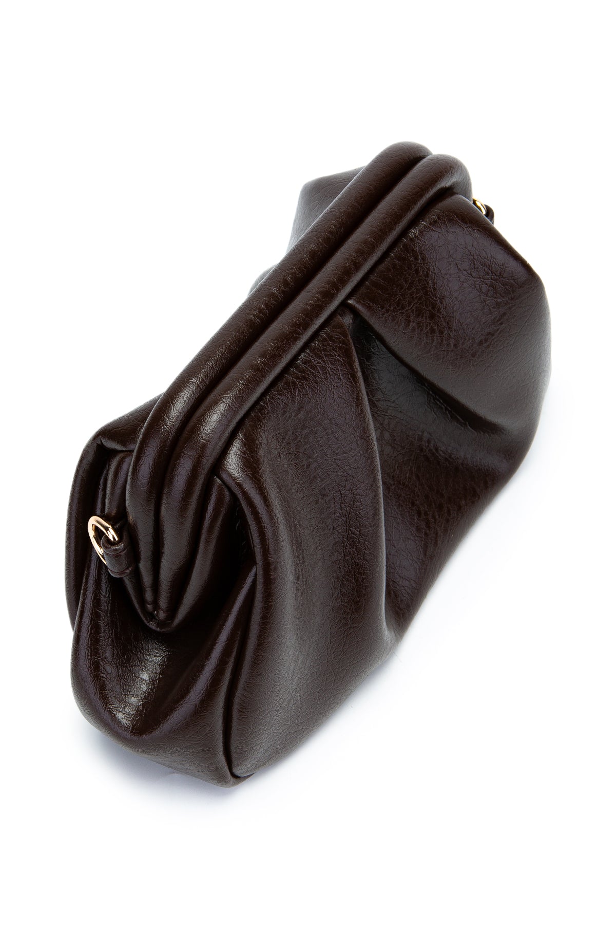 Clutch Form Uzun Askılı Degas Kadın Çapraz Çanta Kahverengi