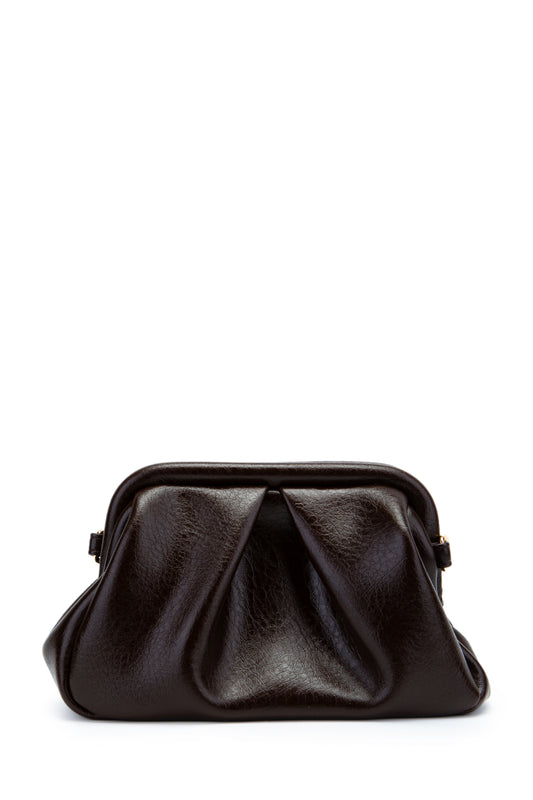 Clutch Form Uzun Askılı Degas Kadın Çapraz Çanta Kahverengi