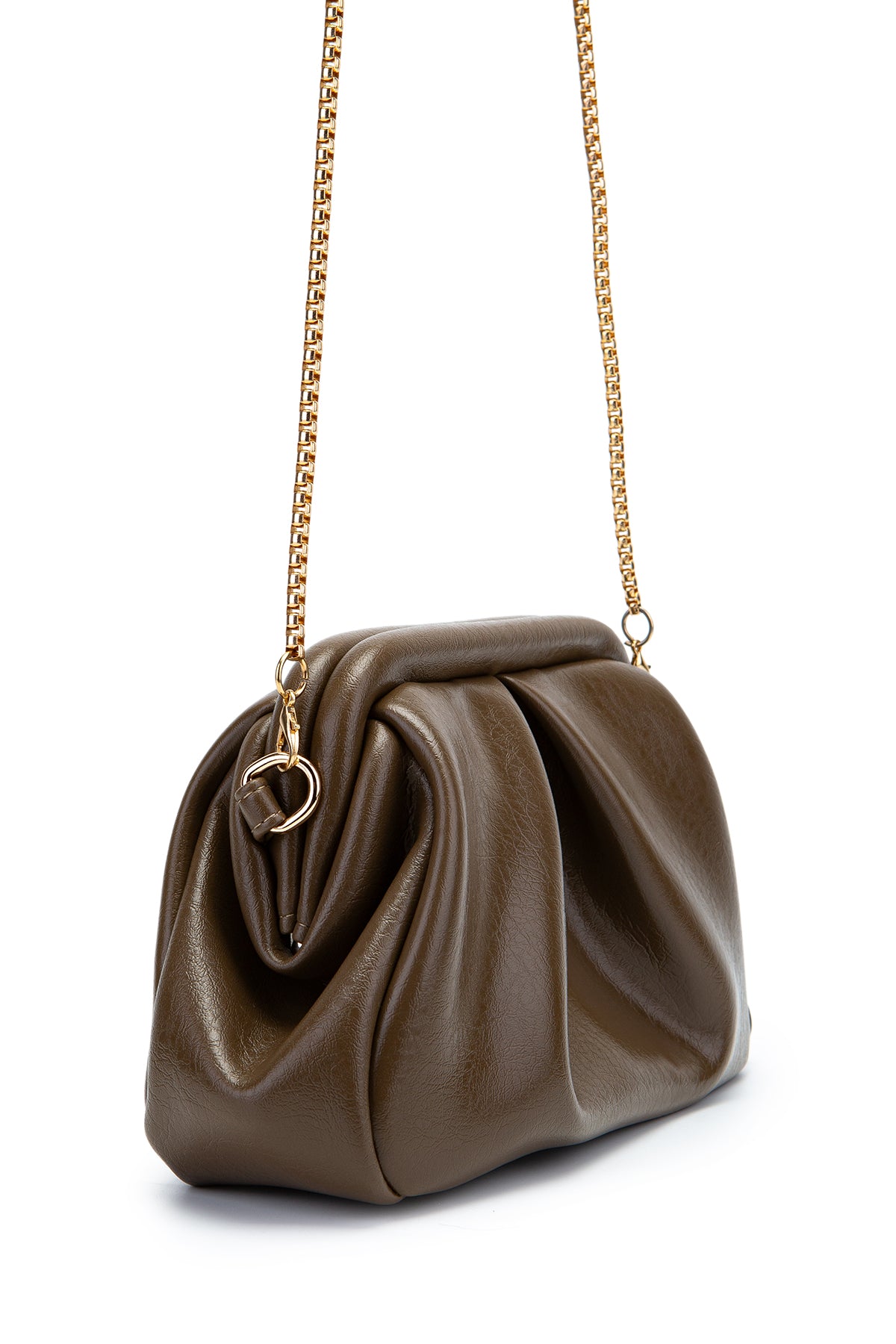 Clutch Form Uzun Askılı Degas Kadın Çapraz Çanta Vizon