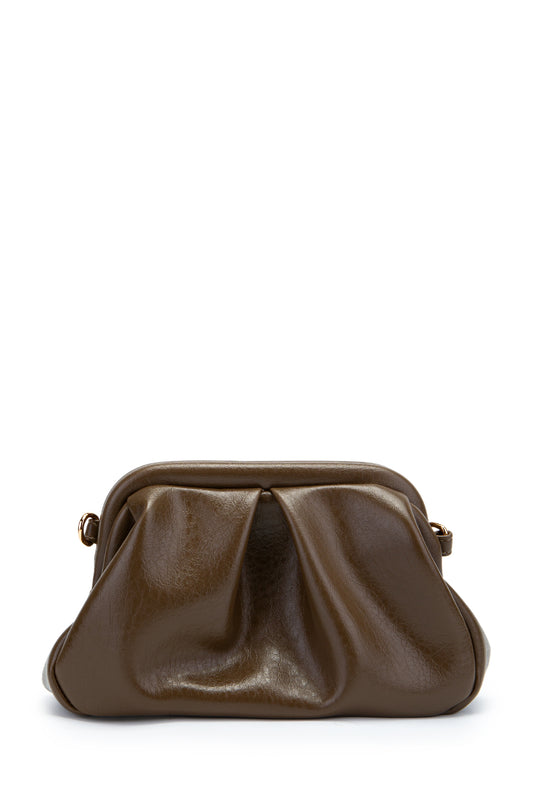 Clutch Form Uzun Askılı Degas Kadın Çapraz Çanta Vizon