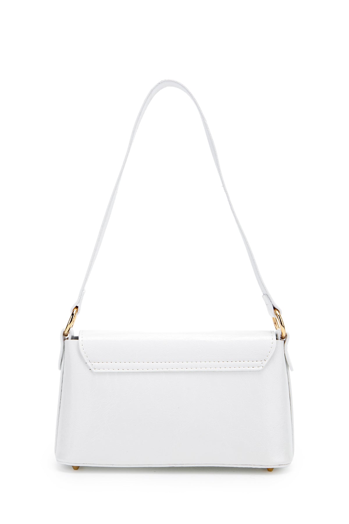 Kapaklı Baget Lara Kadın Kol Çanta Beyaz
