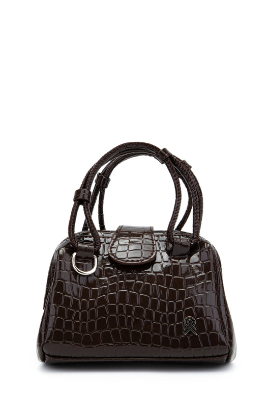 Mini Cluth Tokyo Kadın El Ve Çapraz Çanta Kahverengi