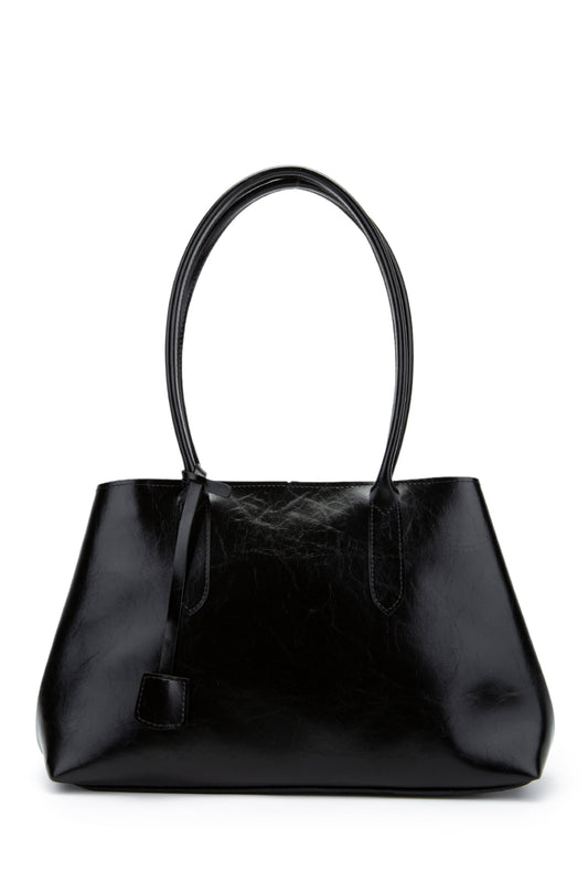 Deri Aksesuarlı Vegas Kadın Kol Çanta Siyah