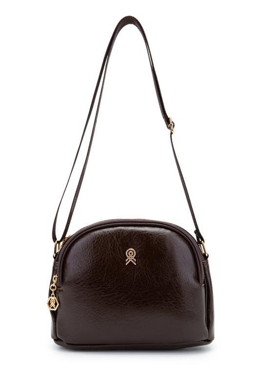 Fermuarlı Çok Göz Willson Kadın Çapraz Çanta Kahverengi