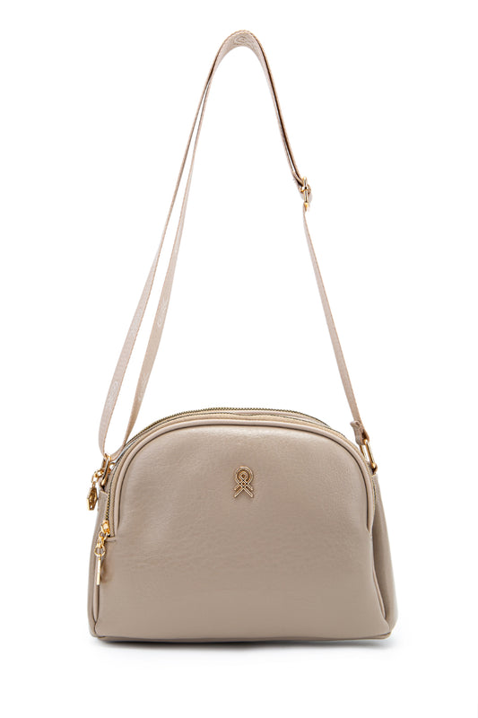 Fermuarlı Çok Göz Willson Kadın Çapraz Çanta Bej