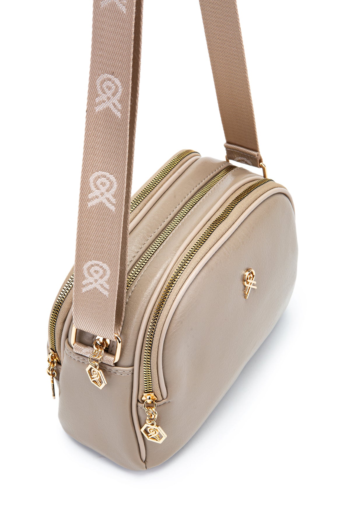 Fermuarlı Çok Göz Willson Kadın Çapraz Çanta Bej