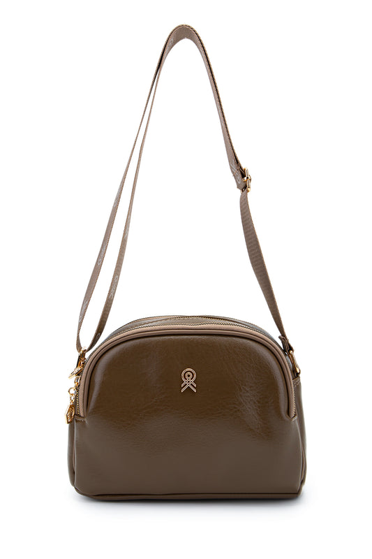 Fermuarlı Çok Göz Willson Kadın Çapraz Çanta Vizon