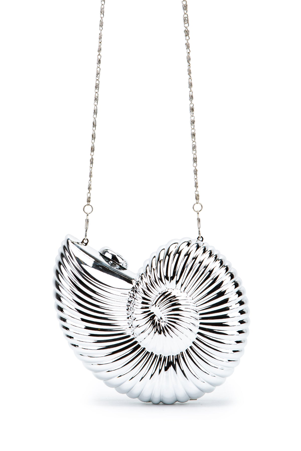 Spiral Model Kadın Abiye Çanta Sarmal Gümüş