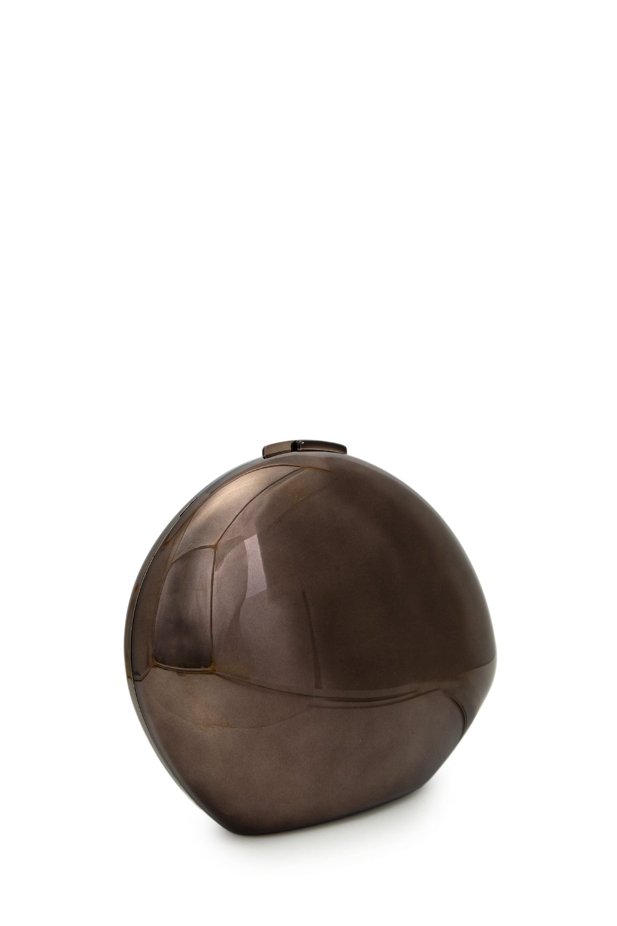 Ayna Yüzeyli Oval Form Clutch Kadın Abiye Çanta Delhi Antrasit