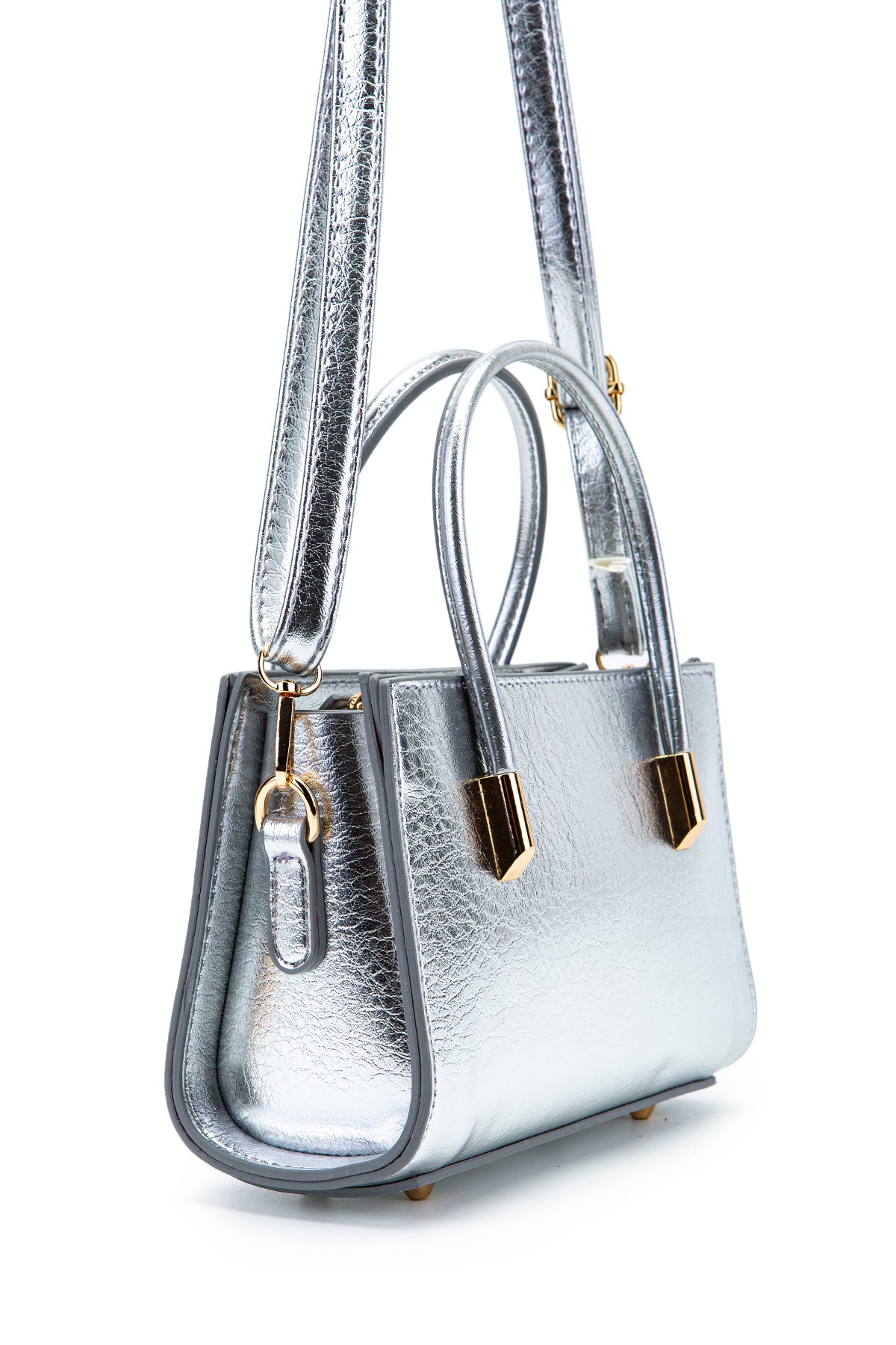 Gold Detay Sabit Askılı Kadın Çapraz Çanta Siena Gümüş