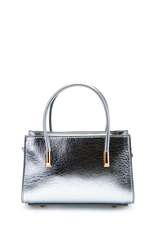 Gold Detay Sabit Askılı Kadın Çapraz Çanta Siena Gümüş