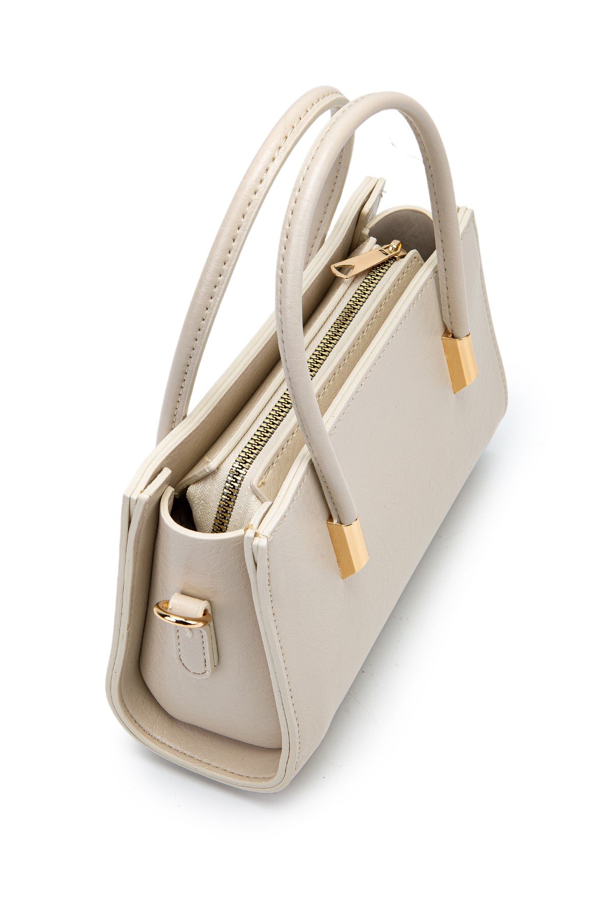 Gold Detay Sabit Askılı Kadın Çapraz Çanta Siena Krem