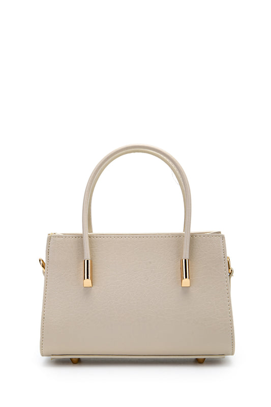 Gold Detay Sabit Askılı Kadın Çapraz Çanta Siena Krem