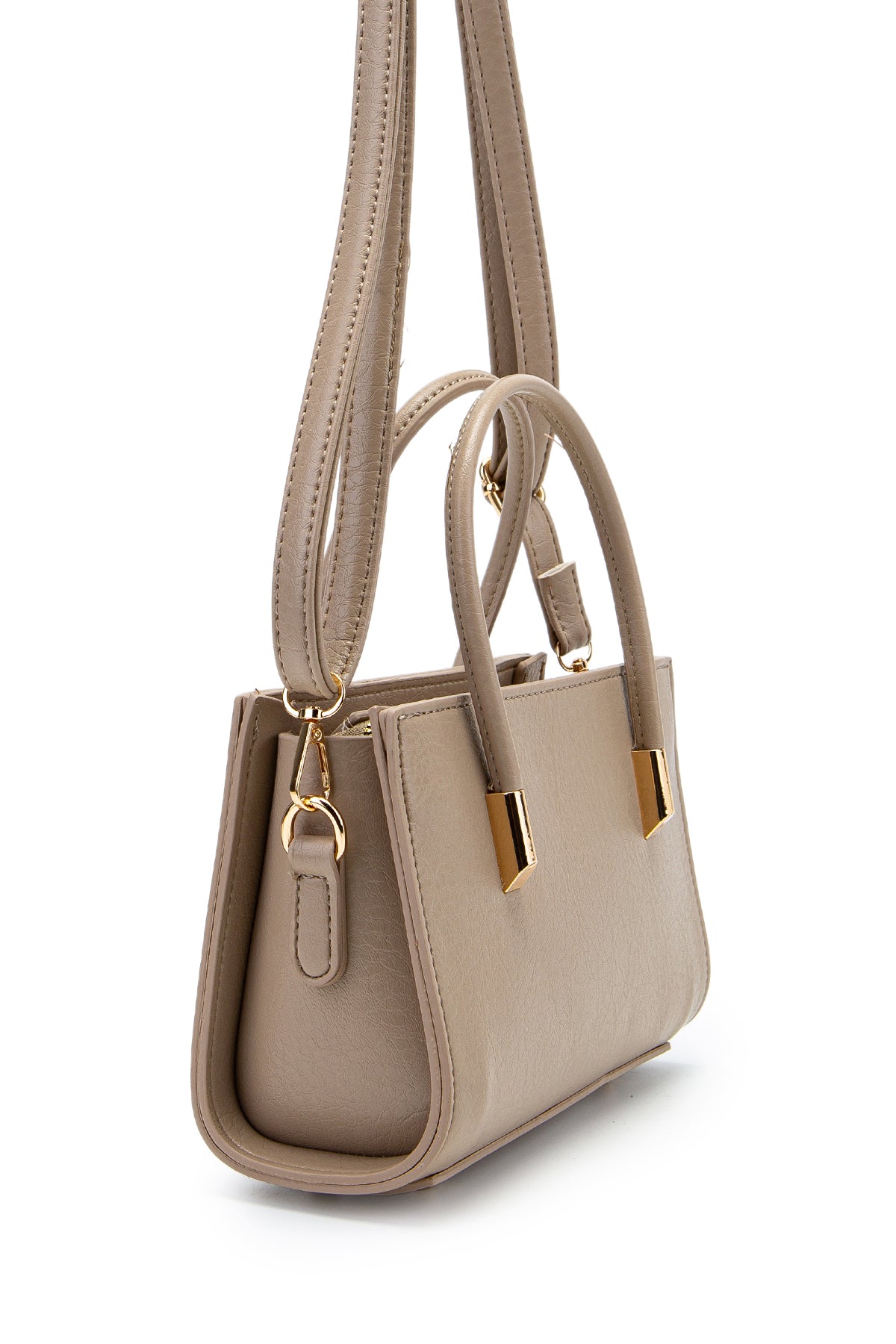 Gold Detay Sabit Askılı Kadın Çapraz Çanta Siena Vizon