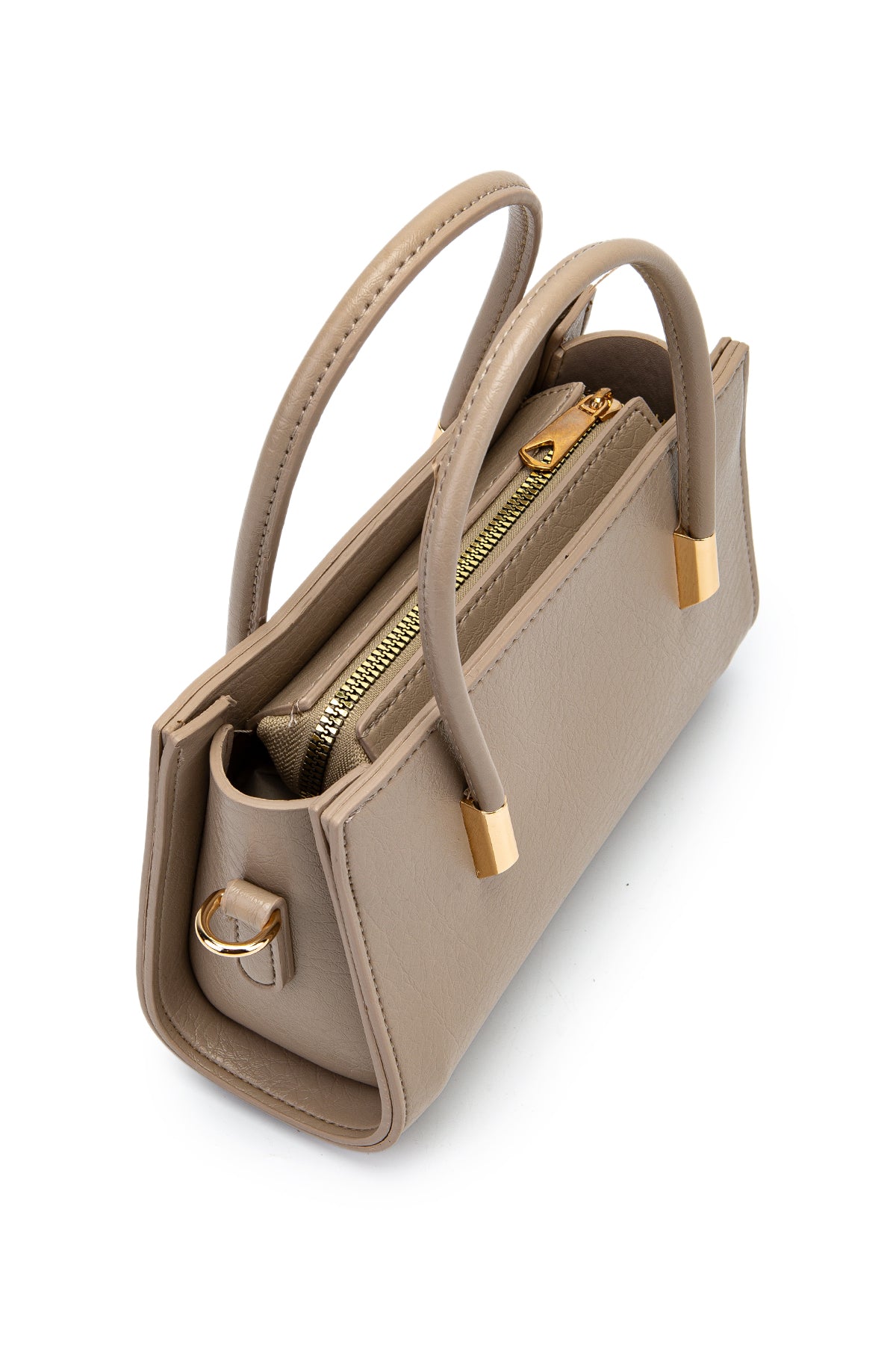 Gold Detay Sabit Askılı Kadın Çapraz Çanta Siena Vizon