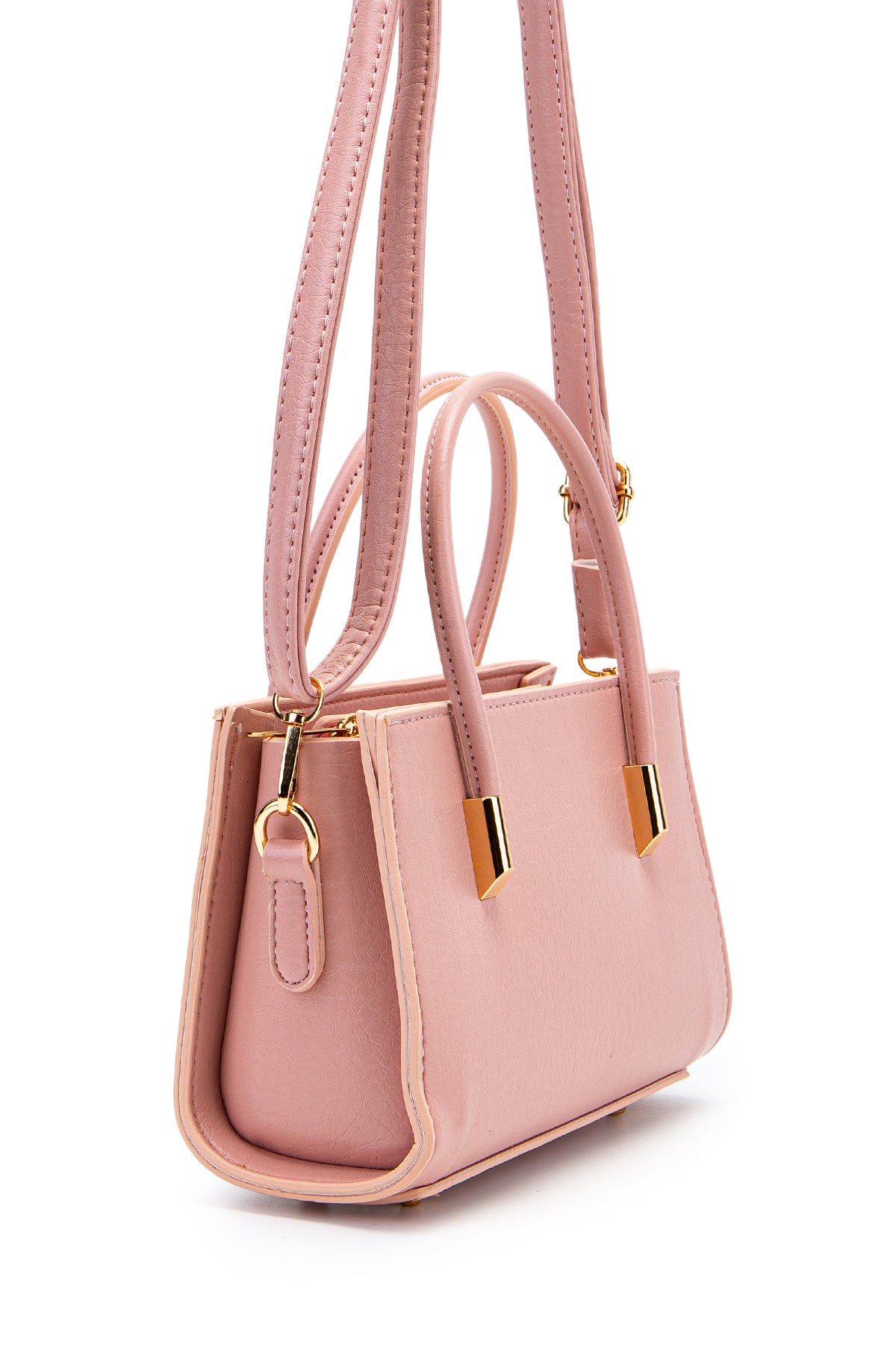 Gold Detay Sabit Askılı Kadın Çapraz Çanta Siena Pudra