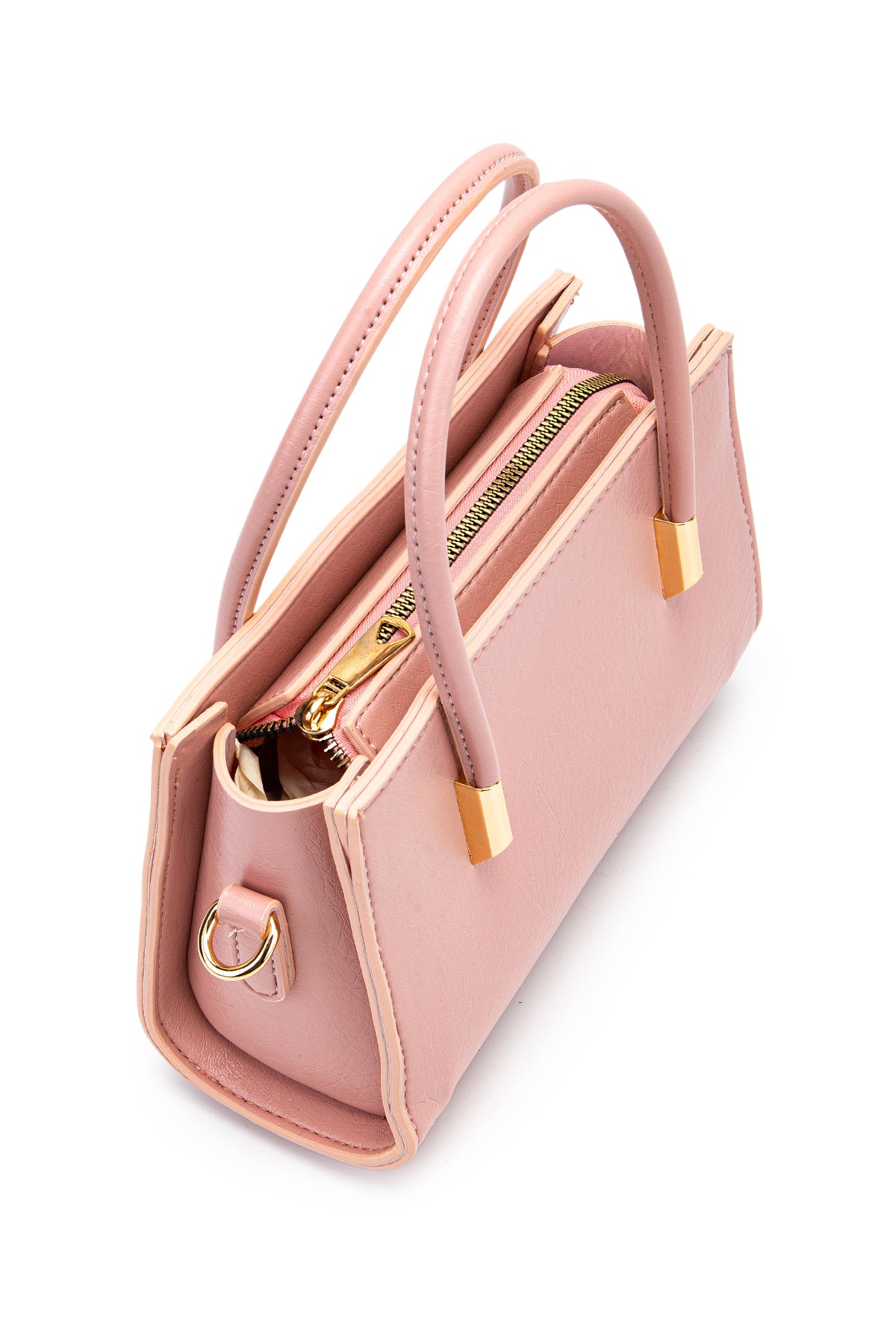 Gold Detay Sabit Askılı Kadın Çapraz Çanta Siena Pudra