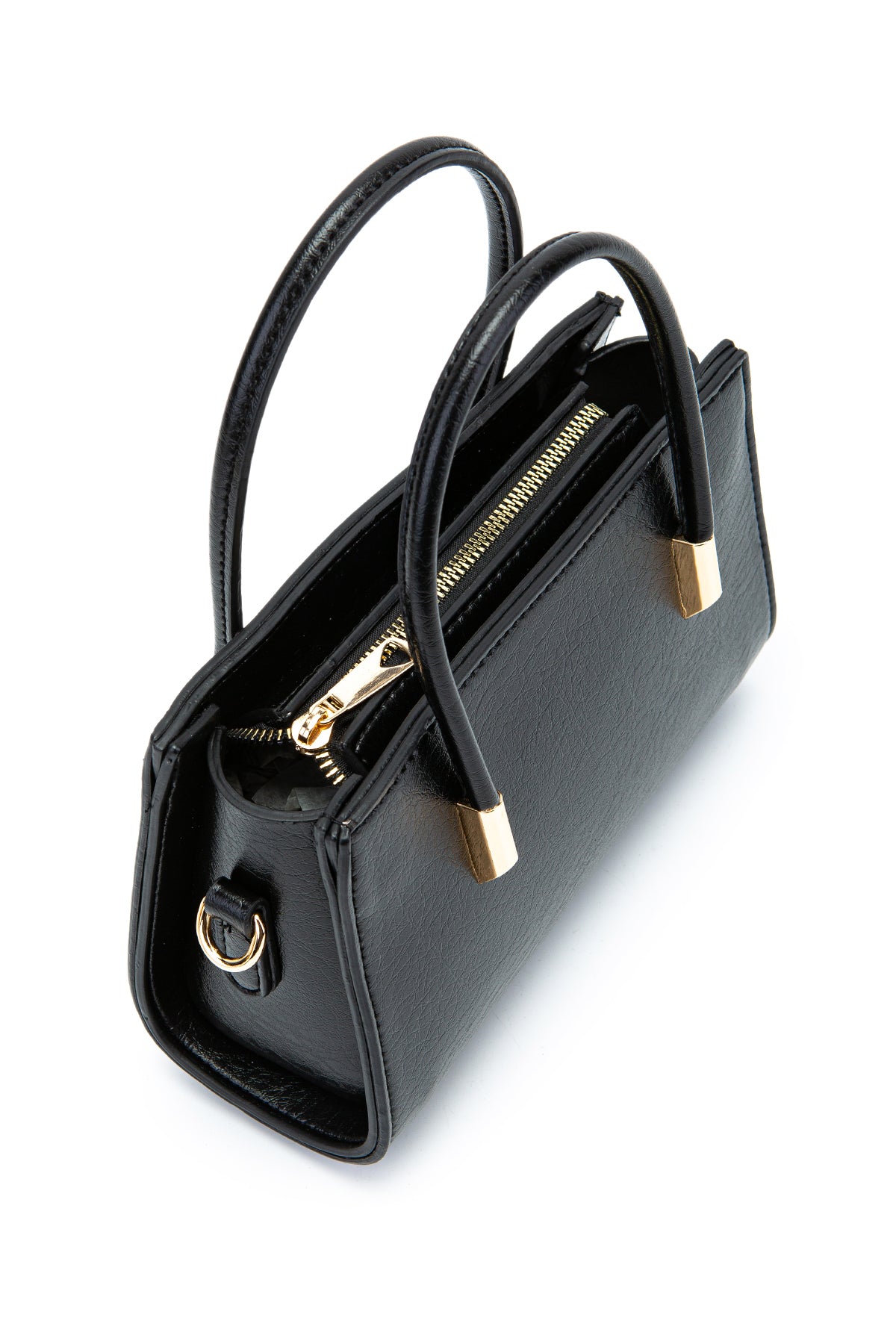 Gold Detay Sabit Askılı Kadın Çapraz Çanta Siena Düz Siyah