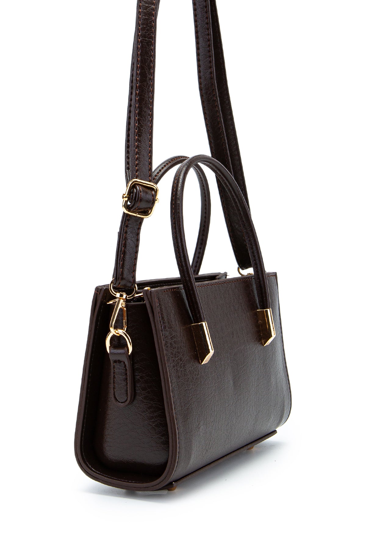 Gold Detay Sabit Askılı Kadın Çapraz Çanta Siena Kahverengi