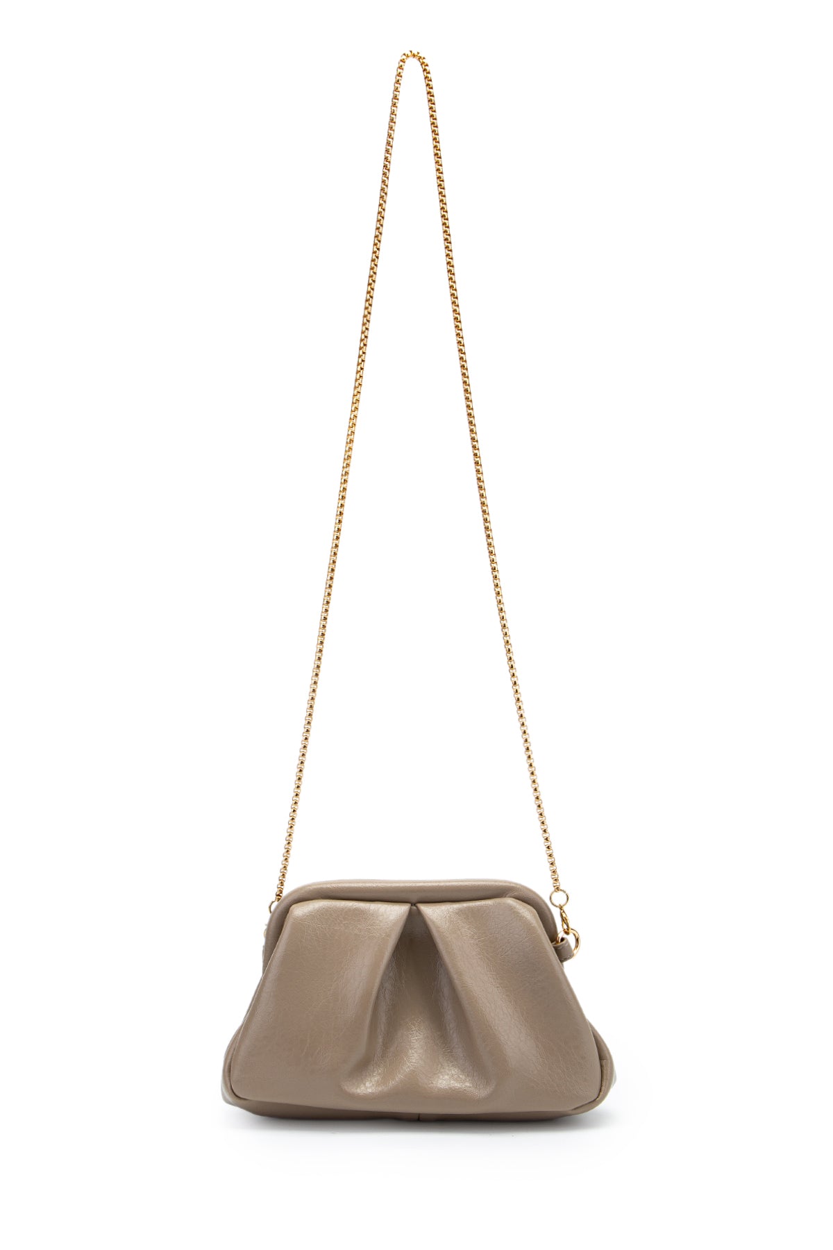 Clutch Form Uzun Askılı Degas Kadın Çapraz Çanta Bej