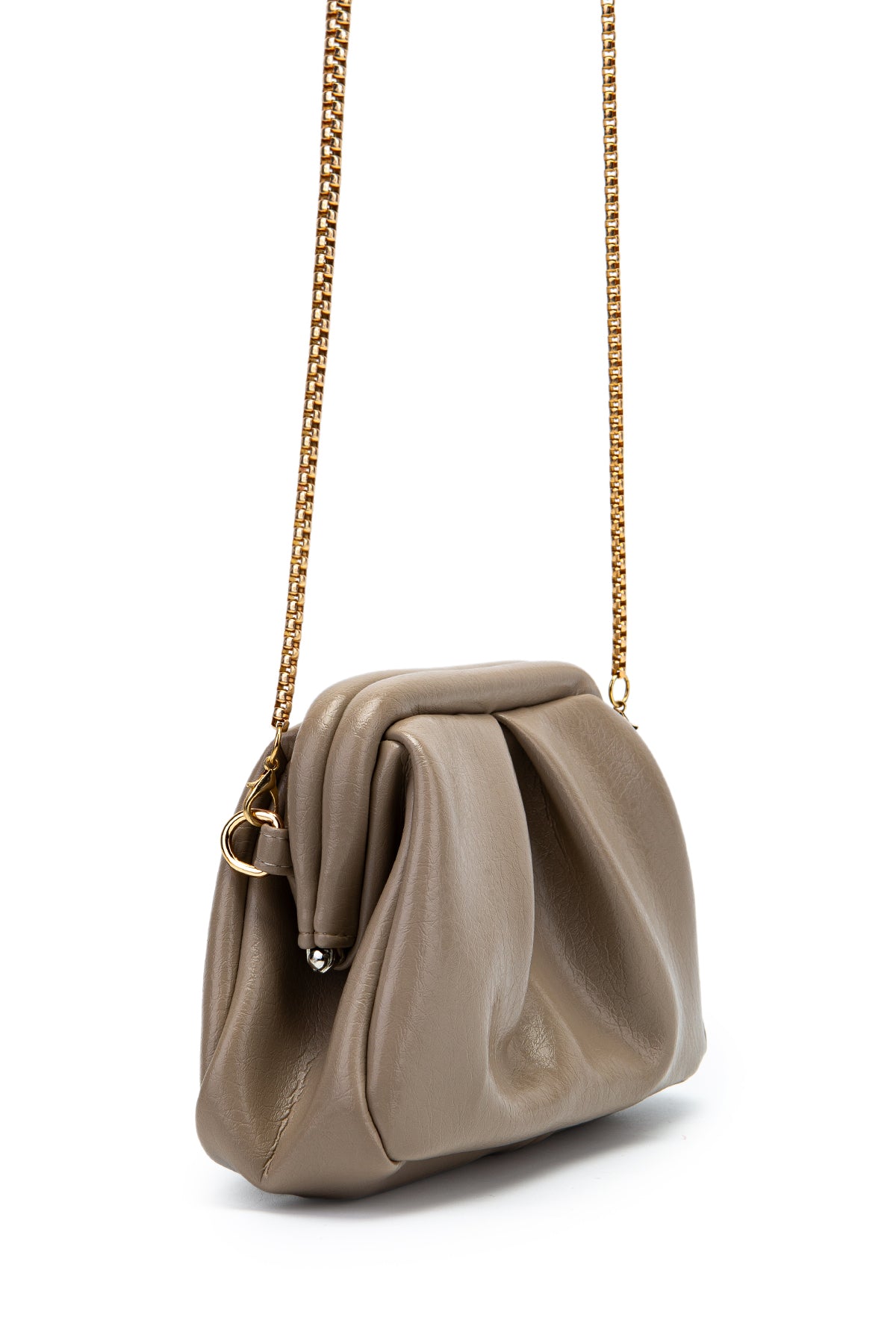 Clutch Form Uzun Askılı Degas Kadın Çapraz Çanta Bej